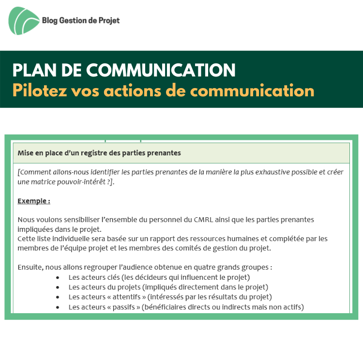 modèle de plan de communication
