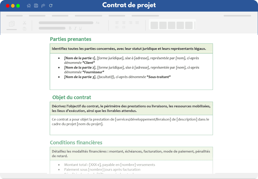 Contrat de projet