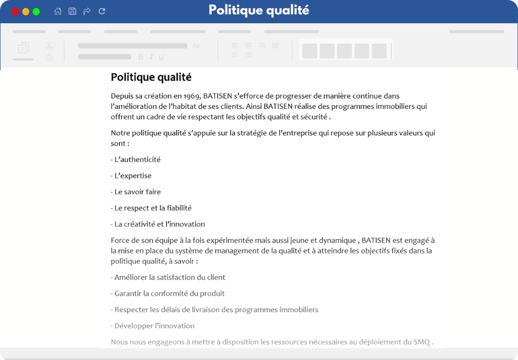 Politique qualité Lead