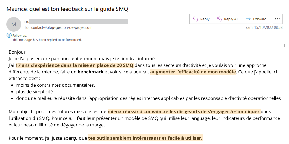 feedback maurice smq