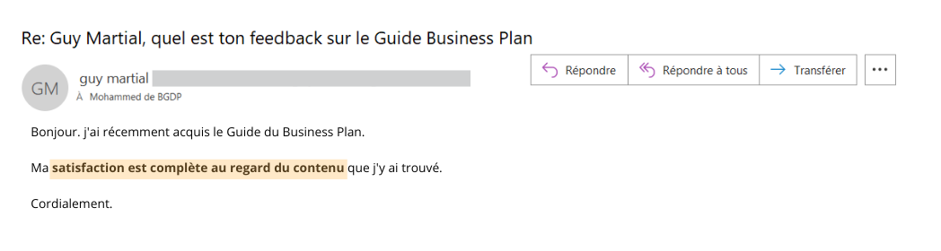 guy témoignage business plan