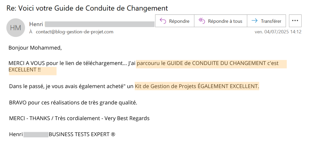 Témoignage de Henri conduite chgmt Témoignage de Henri conduite chgmt