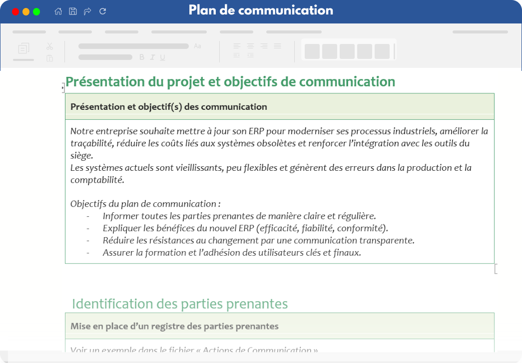 lead form plan de communication