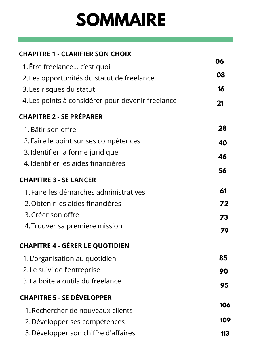 sommaire guide consultant indépendant gestion de projet