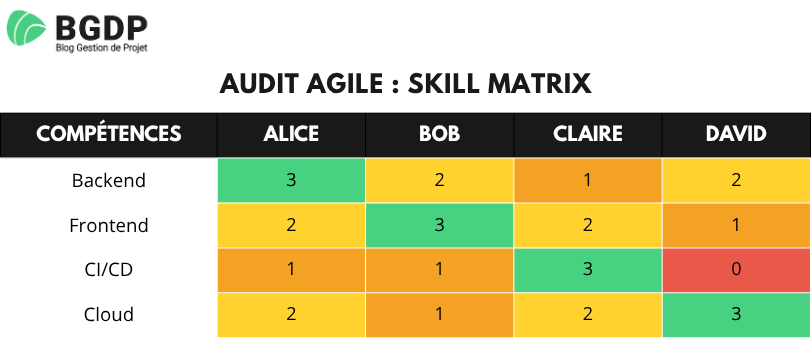 Audit agile : Skill Matrix